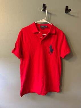 Polo Ralph Lauren Big Pony Custom Slim Fit Polo Shirt Red Size M